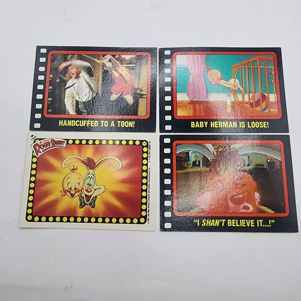 1987 Topps Who Framed Roger Rabbit Card Lot of 4